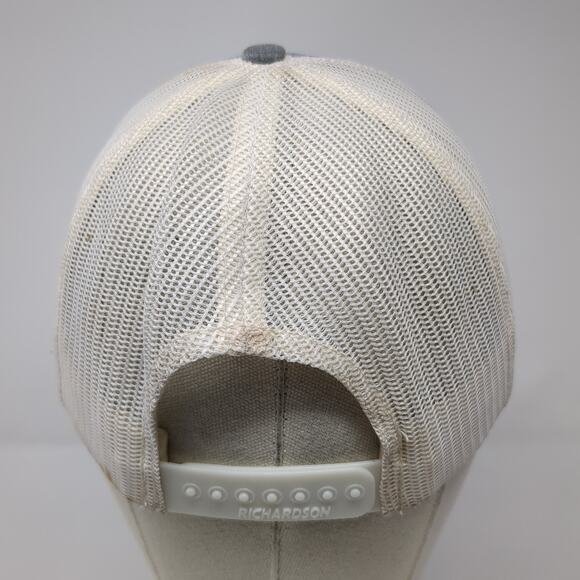 CES Snapback Mesh Back Trucker Hat Gray One Size Embroidered Richardson - Picture 6 of 10